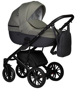 Детская коляска Indigo Mio S 2 в 1 05 т.серая кожа+зеленый 657844889 - фото 11081
