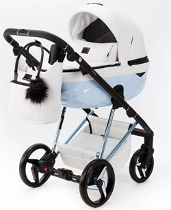 Детская коляска Adamex Quantum Superstar Deluxe 2 в 1 Q-STAR138-K (БЕЛ.КОЖА+ГОЛУБ.ДНО+ГОЛУБ.РАМА) 1598886780 - фото 12532