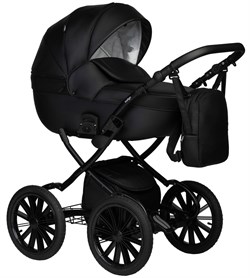 Детская коляска Indigo Mio Eco Plus 14 2 в 1 01 черная кожа 1551267679 - фото 19450