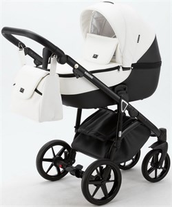Детская коляска Adamex Bibione Deluxe 2 в 1 BI-SD01 (БЕЛ+ЧЕРН.КОЖА) 974410592 - фото 24303