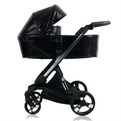 Коляска Ibebe I-Stop Leather 2 в 1 IS 26 Crocodile Black/Black 1314582071 - фото 25412