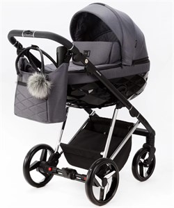 Детская коляска Adamex Quantum Special Edition 2 в 1 Q-TK681 (СЕРЫЙ+ХРОМ РАМА) 1561137059 - фото 26358