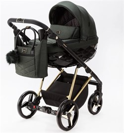 Детская коляска Adamex Quantum Special Edition 2 в 1 Q-TK752 (Т.ЗЕЛЕНЫЙ+ЗОЛОТО РАМА) 231902534 - фото 26366
