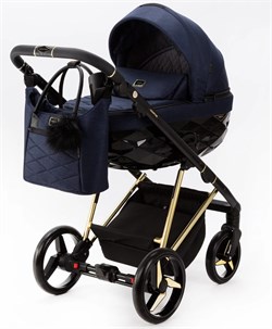 Детская коляска Adamex Quantum Special Edition 2 в 1 Q-TK677 (Т.СИНИЙ+ЗОЛОТО РАМА) 1838067633 - фото 26373