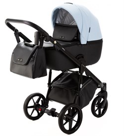Детская коляска Adamex Nola Deluxe 2 в 1 N-SD112 (ГОЛУБАЯ КОЖА + ЧЕРН.КОЖА) 845728027 - фото 26706