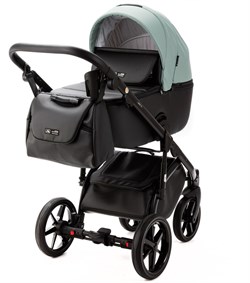 Детская коляска Adamex Nola Deluxe 2 в 1 N-SD103 (СЕРО-ЗЕЛ. КОЖА + ЧЕРН.КОЖА) 1579081060 - фото 26846