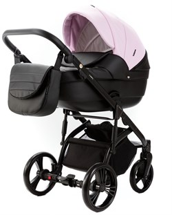 Детская коляска Adamex Lanti Deluxe 2 в 1 LN-SD101 (РОЗОВ.ЗЕФИР КОЖА + ЧЕРН.КОЖА) 1884436349 - фото 26898