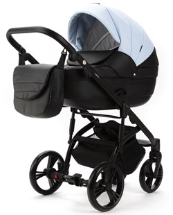 Детская коляска Adamex Lanti Deluxe 2 в 1 LN-SD112 (ГОЛУБАЯ КОЖА + ЧЕРН.КОЖА) 1104792516 - фото 26925