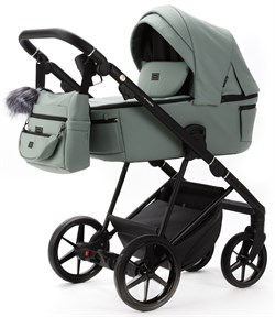 Детская коляска Adamex Vasco Deluxe 2 в 1 V-SA20 (СЕРО-ЗЕЛЕНАЯ КОЖА) 539630045 - фото 28430
