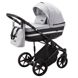 Детская коляска Adamex Rimini 2 в 1 RI32B LUX (СЕР.ЖАККАРД+ЧЕРН.КОЖА+СЕРЕБР.ОТДЕЛКА) 258185262 - фото 28879