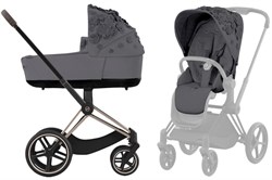 Коляска 2 в 1 Cybex Priam IV Rosegold Simply Flowers Grey (Dream Grey) 2124402687 - фото 32115