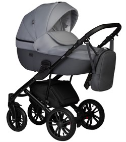 Детская коляска Indigo Mio S 2 в 1 04 т.серая кожа+св.серый 1548093077 - фото 32184