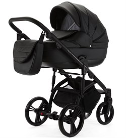 Детская коляска Adamex Lanti Deluxe 2 в 1 LN-SA2 (ЧЕРНАЯ КОЖА) 530123549 - фото 33110