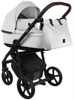 Детская коляска Roan Esso 2025 Кожа 2 в 1 ESSK/215/1 White/Black/руч.Тем.коричневый 1991151774 - фото 35272
