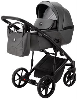 Детская коляска Adamex Mobi Deluxe 2 в 1 M-SD06 (ГРАФИТ+ЧЕРНАЯ КОЖА) 208132681 - фото 36050
