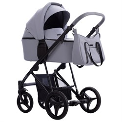 Детская коляска Bebetto Flavio Pro 2 в 1 04 серо-голубая кожа 433720798 - фото 37571