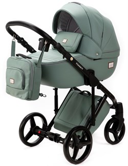 Детская коляска Adamex Luciano Deluxe 2 в 1 Q114-С (СЕРО-ЗЕЛЕН.КОЖА 100%+ЧЕРАЯ РАМА) 202295110 - фото 37713