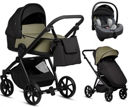 Детская коляска Tutis Mio 3 Plus Essential Кожа 3 в 1 с автокреслом Elo Lux EduSky Grey 1502025 Olive 1278696089 - фото 41389