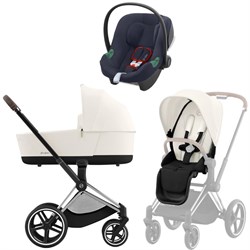 Коляска 3 в 1 Cybex Priam IV Chrome Brown complete и автокресло Aton B2 i-Size Bay Blue Off White 1167524803 - фото 42488