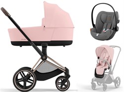 Коляска 3 в 1 Cybex Priam IV Rosegold и автокресло Cloud G i-Size Lava Grey Peach Pink 1587913821 - фото 42946