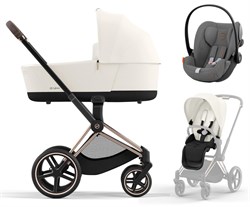 Коляска 3 в 1 Cybex Priam IV Rosegold и автокресло Cloud G i-Size Lava Grey Off White 658909996 - фото 43786