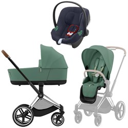 Коляска 3 в 1 Cybex Priam IV Chrome Brown complete и автокресло Aton B2 i-Size Bay Blue Leaf Green 298762091 - фото 44363