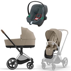 Коляска 3 в 1 Cybex Priam IV Chrome Brown complete и автокресло Aton B2 i-Size Steel Grey Cozy Beige 264634341 - фото 44698