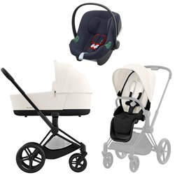 Коляска 3 в 1 Cybex Priam IV Matt Black complete и автокресло Aton B2 i-Size Bay Blue Off White 2057709607 - фото 45193
