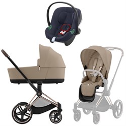 Коляска 3 в 1 Cybex Priam IV Rosegold complete и автокресло Aton B2 i-Size Bay Blue Cozy Beige 348952246 - фото 45502