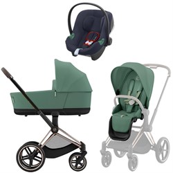 Коляска 3 в 1 Cybex Priam IV Rosegold complete и автокресло Aton B2 i-Size Bay Blue Leaf Green 1143689356 - фото 45559