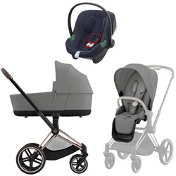 Коляска 3 в 1 Cybex Priam IV Rosegold complete и автокресло Aton B2 i-Size Bay Blue Mirage Grey 449925155 - фото 45613