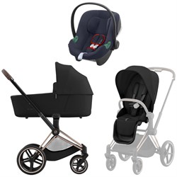 Коляска 3 в 1 Cybex Priam IV Rosegold complete и автокресло Aton B2 i-Size Bay Blue Sepia Black 770607637 - фото 45704
