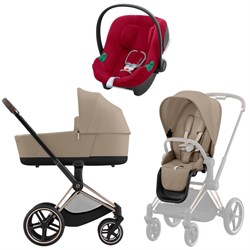 Коляска 3 в 1 Cybex Priam IV Rosegold complete и автокресло Aton B2 i-Size Dynamic Red Cozy Beige 1377812558 - фото 45765