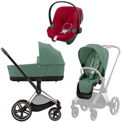 Коляска 3 в 1 Cybex Priam IV Rosegold complete и автокресло Aton B2 i-Size Dynamic Red Leaf Green 90159170 - фото 45818