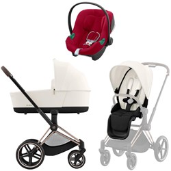 Коляска 3 в 1 Cybex Priam IV Rosegold complete и автокресло Aton B2 i-Size Dynamic Red Off White 146190610 - фото 45920
