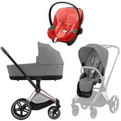 Коляска 3 в 1 Cybex Priam IV Rosegold complete и автокресло Aton S2 i-Size Hibiscus Red Mirage Grey 253927841 - фото 46815