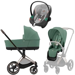 Коляска 3 в 1 Cybex Priam IV Rosegold complete и автокресло Aton S2 i-Size Lava Grey Leaf Green 1826504239 - фото 47082