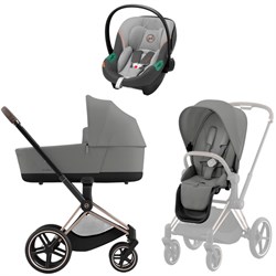 Коляска 3 в 1 Cybex Priam IV Rosegold complete и автокресло Aton S2 i-Size Lava Grey Mirage Grey 1020724791 - фото 47134