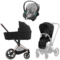 Коляска 3 в 1 Cybex Priam IV Rosegold complete и автокресло Aton S2 i-Size Lava Grey Sepia Black 1526194200 - фото 47288
