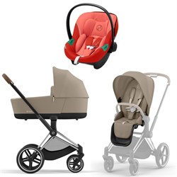 Коляска 3 в 1 Cybex Priam IV Chrome Brown complete и автокресло Aton S2 i-Size Hibiscus Red Cozy Beige 1357127579 - фото 47975