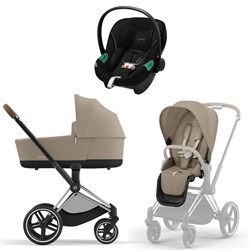 Коляска 3 в 1 Cybex Priam IV Chrome Brown complete и автокресло Aton S2 i-Size Moon Black Cozy Beige 60288617 - фото 48259