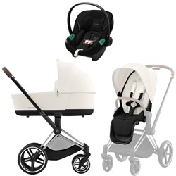 Коляска 3 в 1 Cybex Priam IV Chrome Brown complete и автокресло Aton S2 i-Size Moon Black Off White 1753494515 - фото 48401