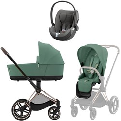 Коляска 3 в 1 Cybex Priam IV Rosegold complete и автокресло Cloud T i-Size Mirage Grey Leaf Green 1822862380 - фото 49619