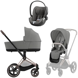 Коляска 3 в 1 Cybex Priam IV Rosegold complete и автокресло Cloud T i-Size Mirage Grey Mirage Grey 792656161 - фото 49722