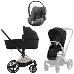 Коляска 3 в 1 Cybex Priam IV Rosegold complete и автокресло Cloud T i-Size Mirage Grey Sepia Black 336720454 - фото 49876