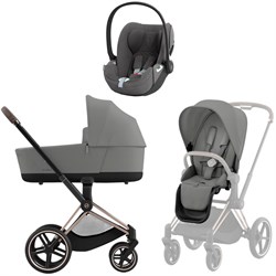 Коляска 3 в 1 Cybex Priam IV Rosegold complete и автокресло Cloud T i-Size Mirage Grey Plus Mirage Grey 1076124102 - фото 50047