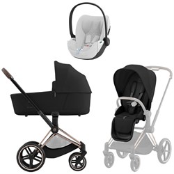 Коляска 3 в 1 Cybex Priam IV Rosegold complete и автокресло Cloud T i-Size Platinum White Plus Sepia Black 1314054092 - фото 50573