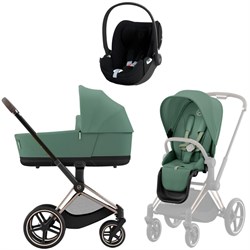 Коляска 3 в 1 Cybex Priam IV Rosegold complete и автокресло Cloud T i-Size Sepia Black Plus Leaf Green 1940376048 - фото 50995