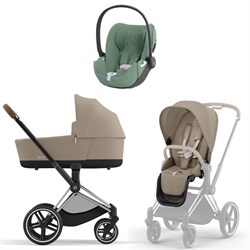 Коляска 3 в 1 Cybex Priam IV Chrome Brown complete и автокресло Cloud T i-Size Leaf Green Plus Cozy Beige 284806343 - фото 51272