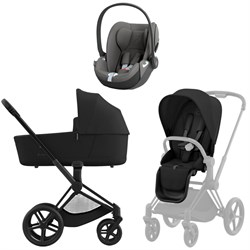 Коляска 3 в 1 Cybex Priam IV Matt Black complete и автокресло Cloud T i-Size Mirage Grey Sepia Black 1235034125 - фото 53164